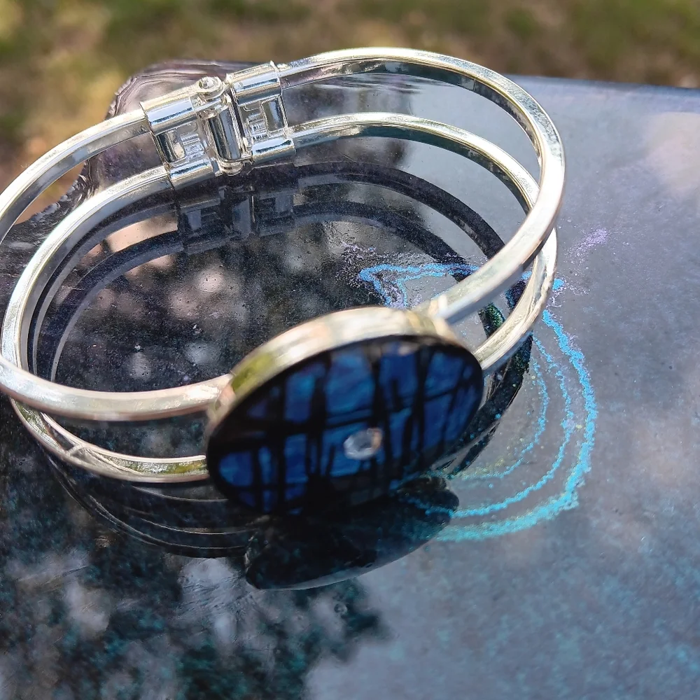 Blue Moonstone Inspired Bracelet Cuff